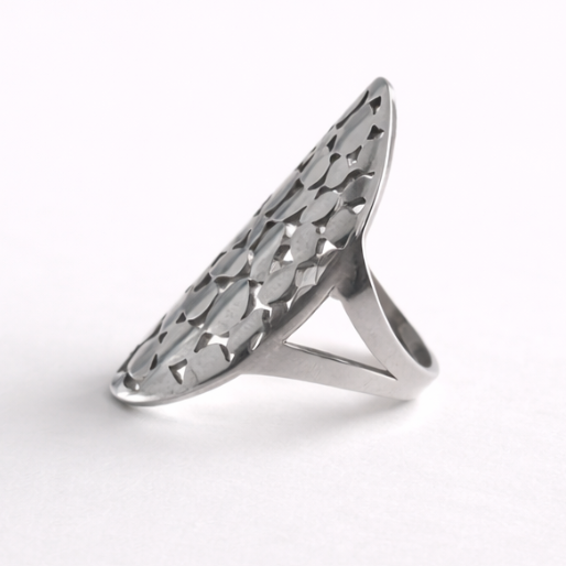 Bague Mosaïque en Acier | Éclat Graphique