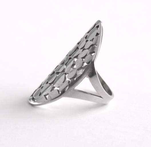 Bague Mosaïque en Acier | Éclat Graphique