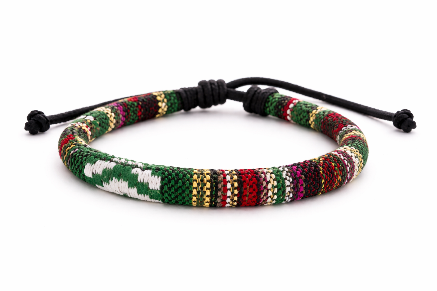 Bracelet bohème tissé vert