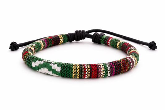 Bracelet bohème tissé vert