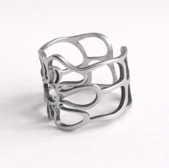 Bague Organique | Manchette Flux Sculpté