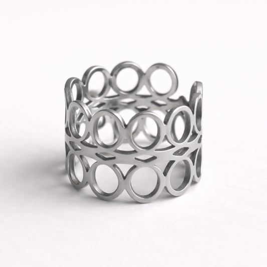 Bague Couronne Graphique | Anneaux Ajourés