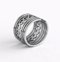 Bague Architecturale en Acier | Motif Entrelacs