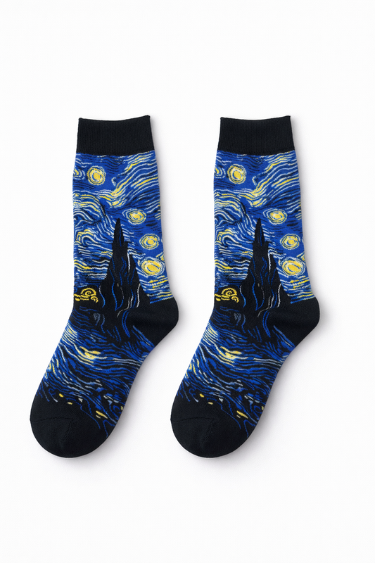 Chaussettes Artistiques “Nuit Étoilée” | Unisexe | 36-40