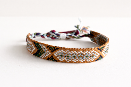 Bracelet Tissé Bohème Beige & Multicolore