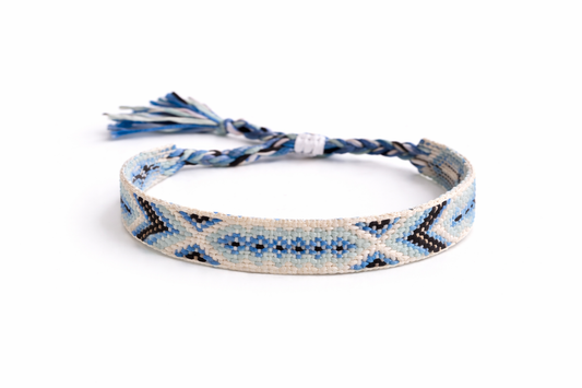 Bracelet Tissé Bleu & Blanc