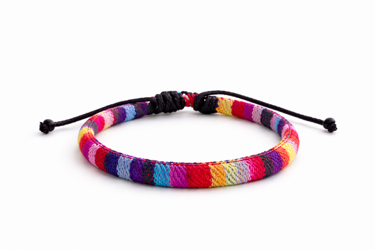 Bracelet Tissé Arc-en-Ciel  – Style Bohème Coloré