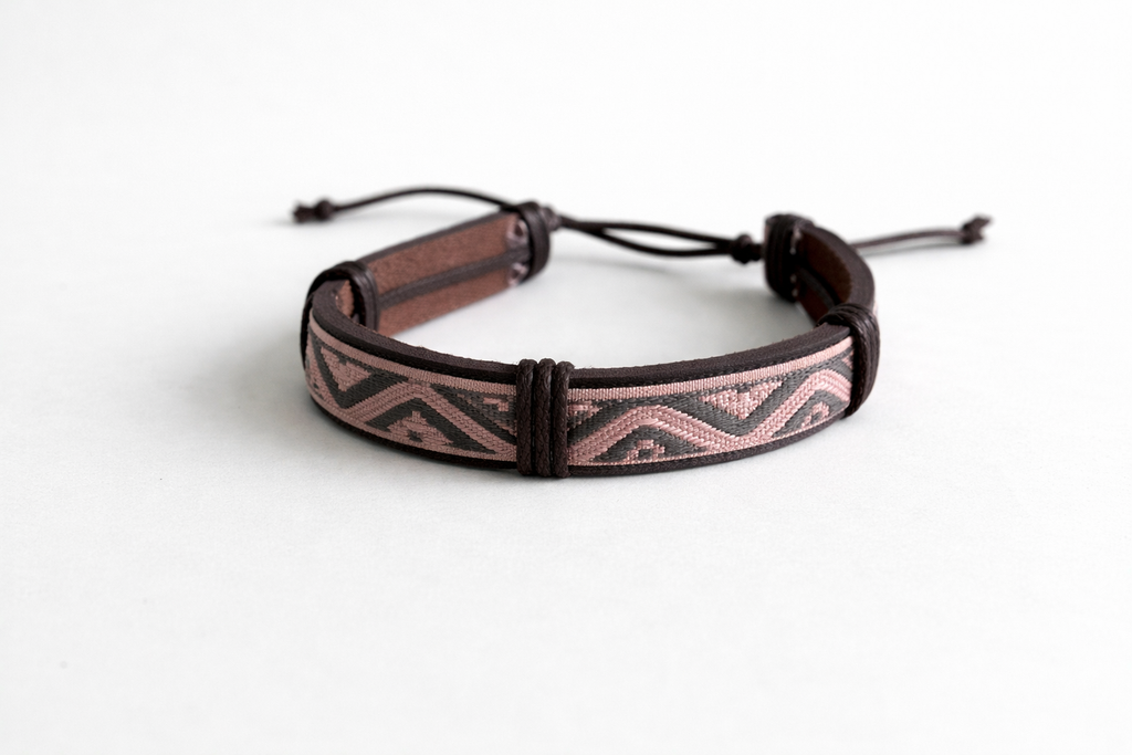 Bracelet à Motifs Graphiques Nude & Anthracite